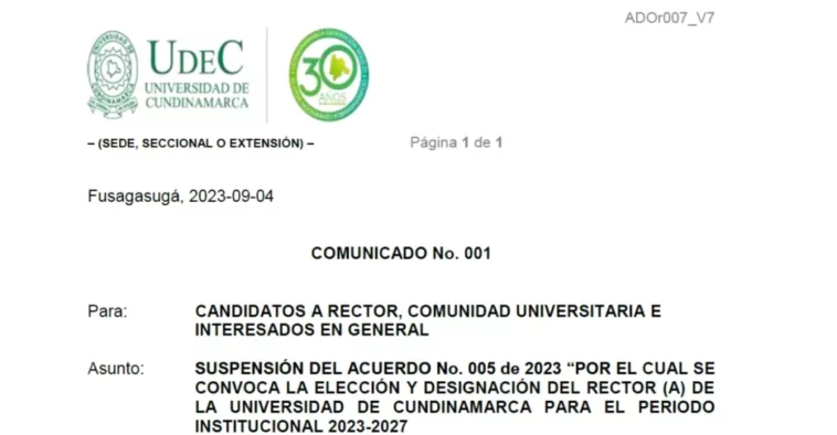 Suspenden elección de Rector  en la Universidad de Cundinamarca