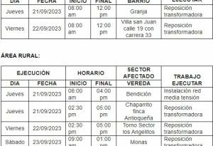 Trabajos requieren desconexiones programadas del servicio de energía en sectores específicos de la zona urbana y rural del municipio de Arauca