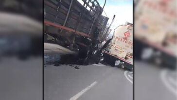 Choque entre dos vehículos de carga pesada afecta TransMilenio