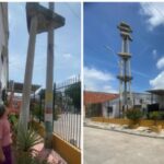 ¡20 años! en trámites para que quiten el poste que se podría derrumbar sobre su casa, en Barranquilla