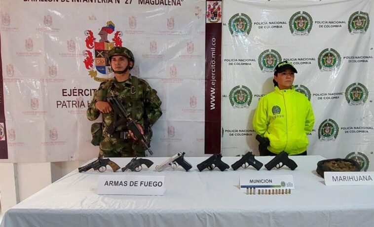 Cuatro capturados, incautación de estupefacientes y armas de fuego, resultado del accionar militar en el Huila.