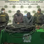 Dos hombres capturados por hurto de cable en Garzón-Huila