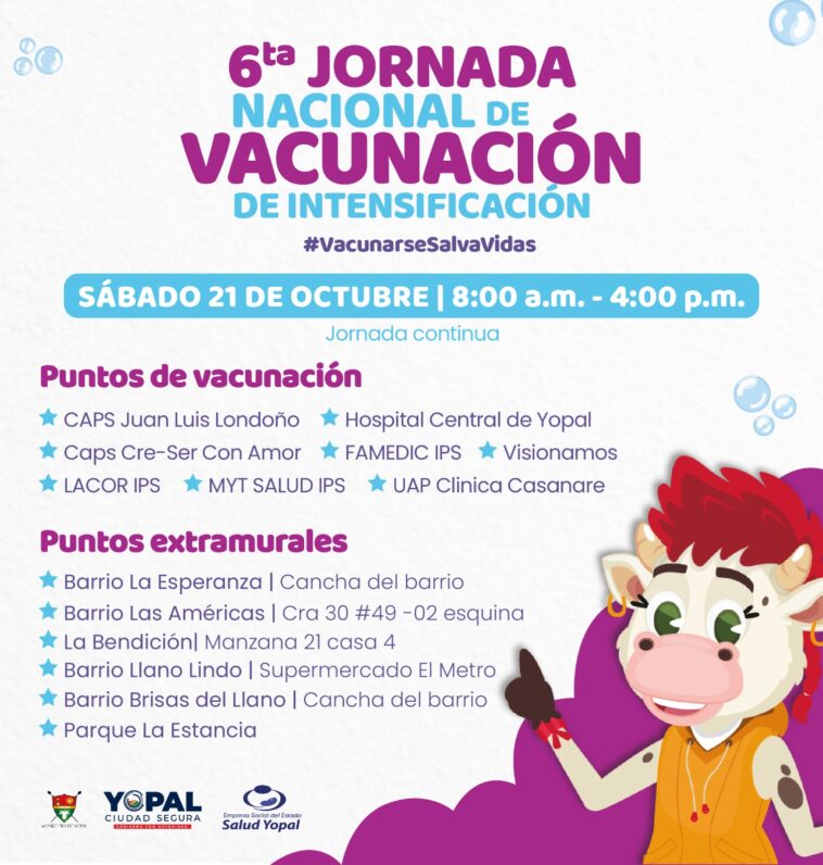 Este 21 de octubre, se realizará una nueva Jornada Nacional de Vacunación de Intensificación 