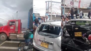 Grave Accidente en la vía Bogotá-Mosquera: Tractomula Arremete Contra Dos Vehículos, Sin Heridos Graves