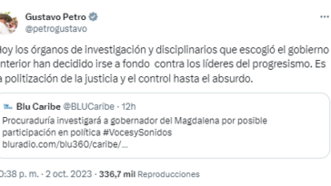 Gustavo Petro se pronuncia ante anuncio de investigación contra Caicedo