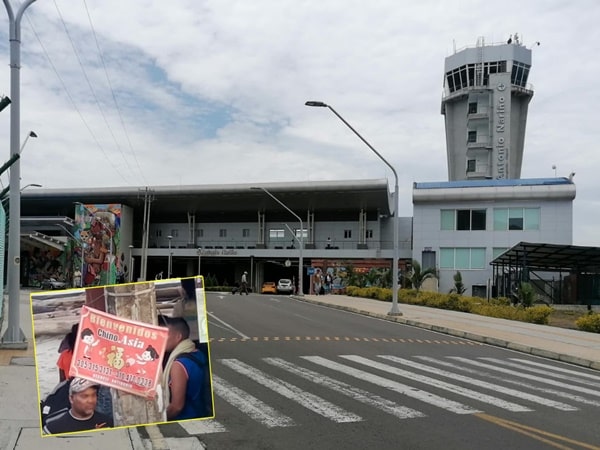 En los últimos días se ha visto decenas de migrantes asiáticos que a diario llegan hasta el Aeropuerto Antonio Nariño para continuar su paso hacia el norte del país.