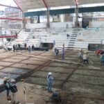 Obras del Coliseo Menor siguen avanzan con la fundición del piso de competencias