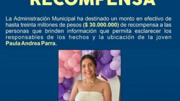 Ofrecen recompensa para dar con el paradero de Paula Parra