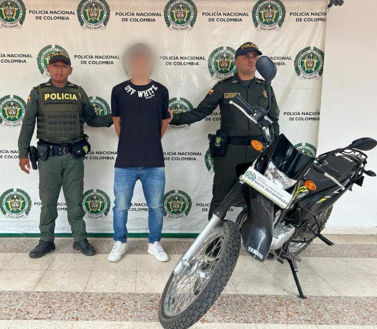 Recuperación de motocicleta y captura en el barrio Quirinal de Neiva