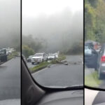 Bajando de Las Palmas carro se estrelló con poste de energía