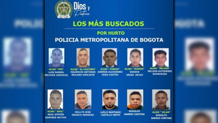 ¿Conoce a alguno? Los 10 hombres más buscados por hurto en Bogotá
