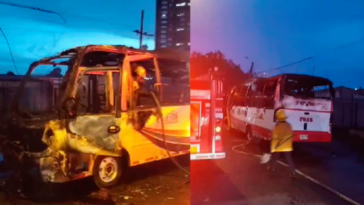 Buseta  de Sotracor se incendió en Montería