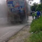 Camión de cerveza se incendió en la vía Yopal – Paz de Ariporo