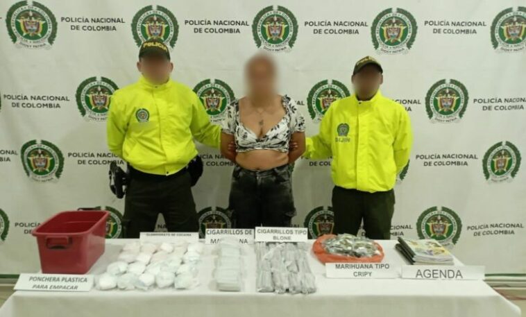 Capturan a una mujer por tráfico de drogas en Montería
