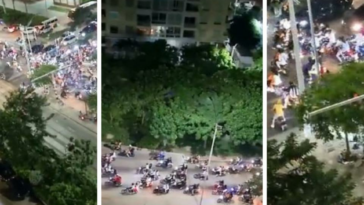 Caravana de motociclistas como 'pedro por su casa'; provocaron caos en Barranquilla