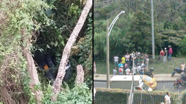 Carro fue a dar a un caño en Robledo, el conductor quedó lesionado