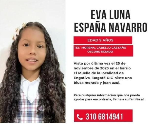 No hay rastro: Niña de 9 años desapareció en Bogotá cuando iba camino a la casa de su abuela