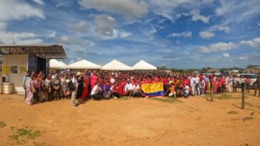 Aspecto del lanzamiento del programa de comunidades energéticas, en la comunidad de Nortechon, municipio de Uribia.
