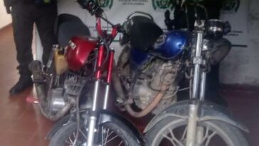Recuperaron dos motocicletas hurtadas en Gaitania, al sur del Tolima