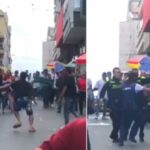 Riña entre vendedores informales en el centro de Armenia dejó a dos policías heridos y un capturado