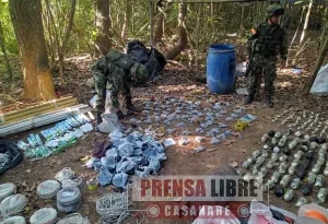 Un depósito ilegal y tres áreas minadas fueron destruidas por el Ejército en Arauca