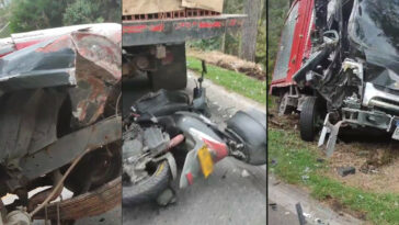 VIDEO. Una moto y dos vehículos de carga implicados en una accidente en San Diego - La Ceja