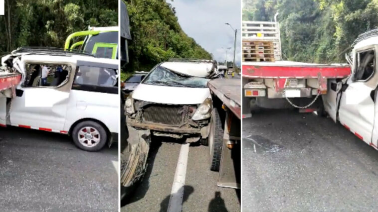 Choque en la autopista Medellín Bogotá, jurisdicción de Guarne