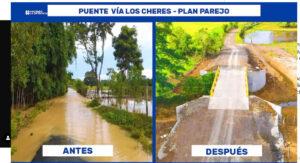 Alcaldesa de Puerto Escondido entregó puente de la vía Los Cheres – Plan Parejo