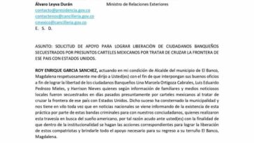 Alcaldía de El Banco se solidariza con familiares de banqueños secuestrados en México