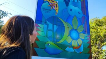 Artistas del Huila muestran sus obras en la alameda del municipio de Rivera, gracias al apoyo del Gobierno Departamental.