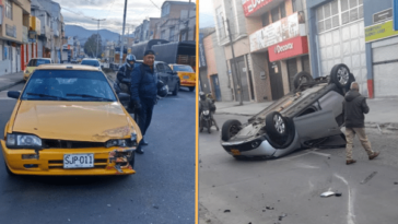 Camioneta y taxi chocaron en el sector de las Lunas de Pasto