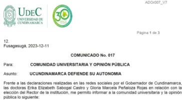 Elección de Rector: Universidad de Cundinamarca “defiende su autonomía”