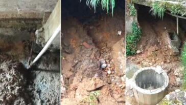 En Pijao aumenta la preocupación por el riesgo de colapso del puente sobre la quebrada El Inglés