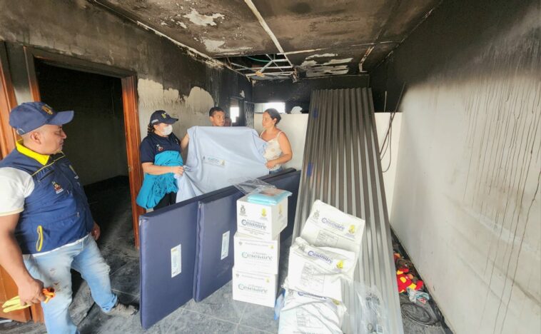 Equipo de gestión del riesgo entregó ayudas humanitarias a Familia victima de incendio en el barrio los Progresos de Yopal