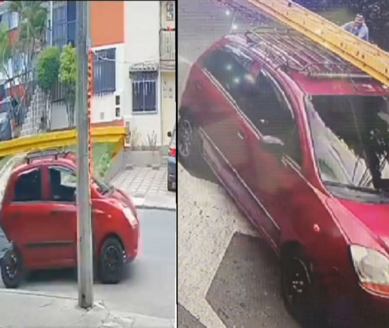 !Nada se salva! En Antioquia hombre robó escalera metálica y huyó en el carro