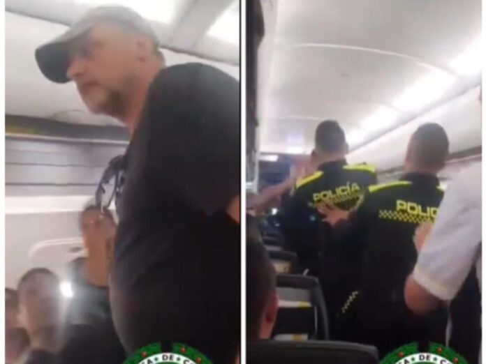 Pasajero extranjero le pegó a policías en un avión al ser empujado, vuelo Barranquilla - Miami