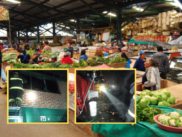 Incendio en un local del mercado Potrerillo de Pasto