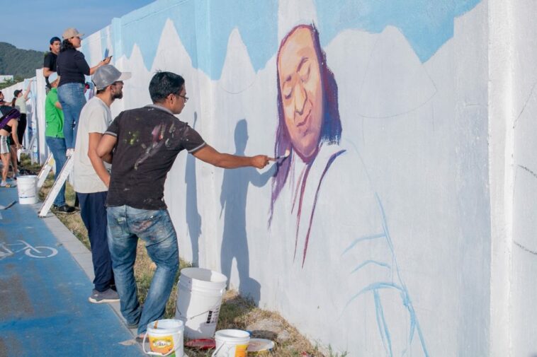 Unimagdalena recupera espacio público con mural biocultural de 550 metros 