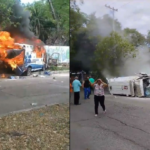 Video: ambulancia chocó contra un árbol y se prendió en llamas en plena calle de Neiva