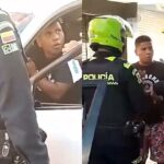 Video: conductor ebrio se durmió en plena avenida y Policía lo despertó con agua fría