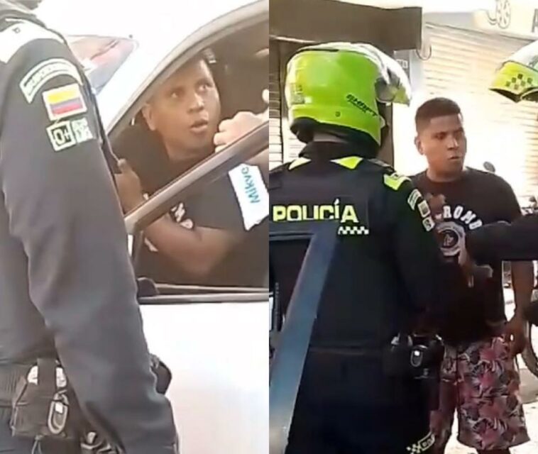 Video: conductor ebrio se durmió en plena avenida y Policía lo despertó con agua fría