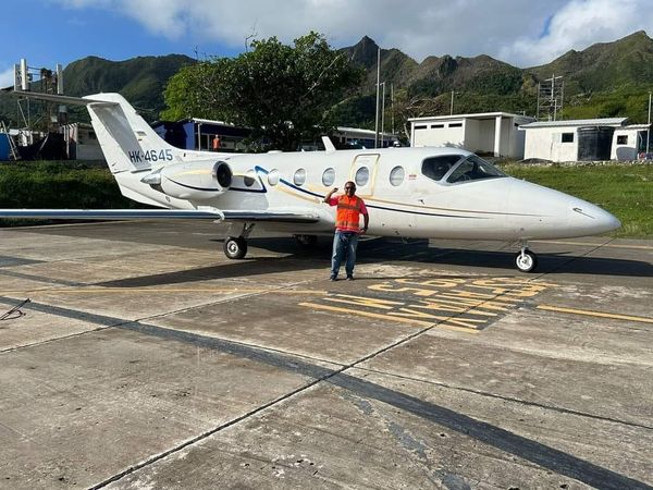 Aeropuerto de Providencia toma forma y ya hacen presencia aeronaves privadas 