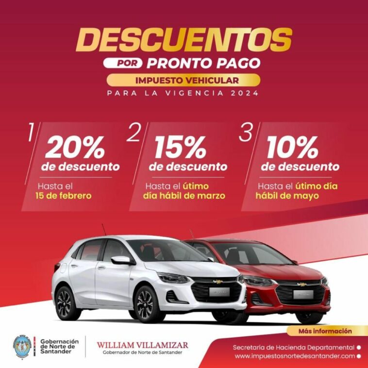 Aproveche un Descuento del 20% en el Pago del Impuesto Vehicular en Norte de Santander