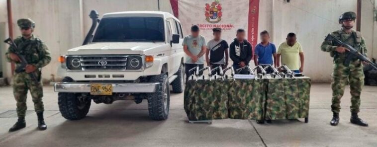 Cinco sujetos fueron capturados por transportar material de guerra