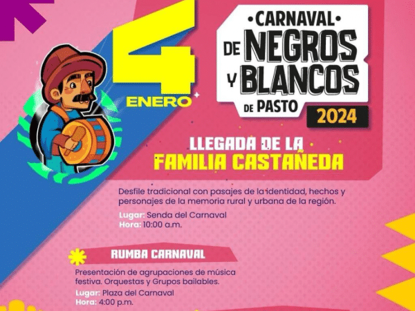 Familia Castañeda y la programación del 4 de enero en Pasto