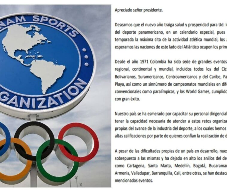 Lea la carta que autoridades deportivas enviaron a Panam Sports para recuperar sede