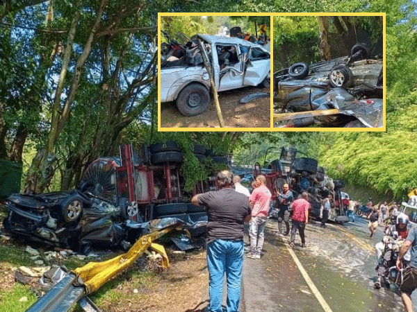Hay derrame de combustible en el sector El Pescador, vía Piendamó, Cauca; por el accidente múltiple. Al menos cuatro vehículos involucrados y personas atrapadas.