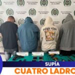 Policía capturó en flagrancia a cuatro ladrones de viviendas en Supía