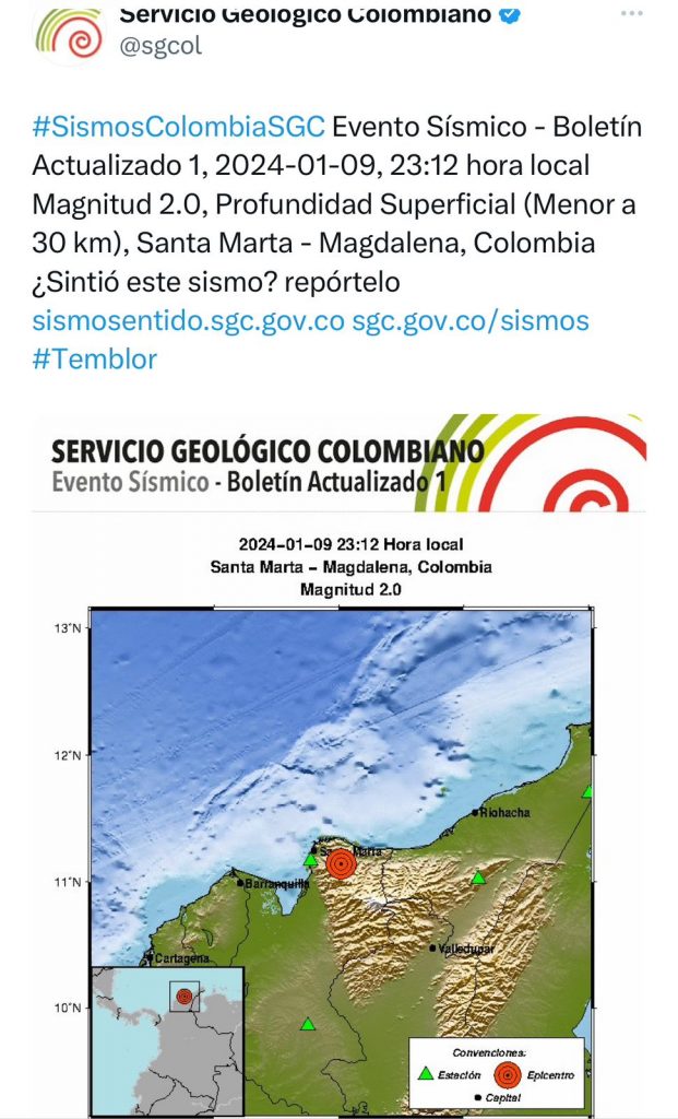 Tembló en Santa Marta  