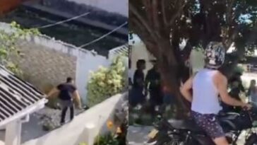 Video: con palos y puños detuvieron a presuntos ladrones que intentaron huir por techos